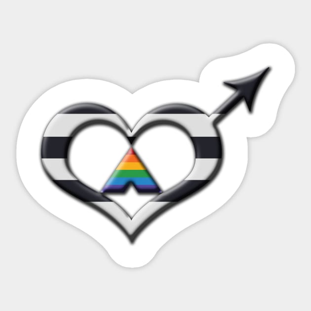 Heart-Shaped LGBT Ally Pride Male Gender Symbol Sticker by LiveLoudGraphics